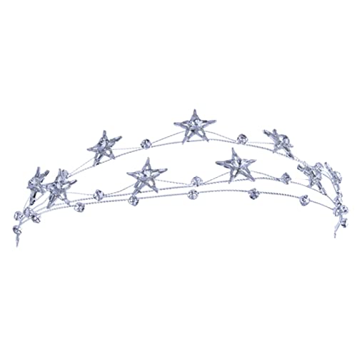 Vaguelly Star Headband Braut Haaraccessoire mit Silbernes Stirnband Tiara für Damen Hochzeit Parties Festliche Anlässe Feines Design Mehrschichtiges von Vaguelly