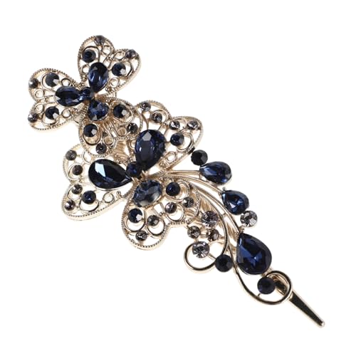 Vaguelly Strass Haarspange mit Floralem Design Sicherer durch Rückendesign Funkelnde Haarklammer für Damen und Mädchen Geeignet für Hochzeit und Stilvolles Haarstyling von Vaguelly