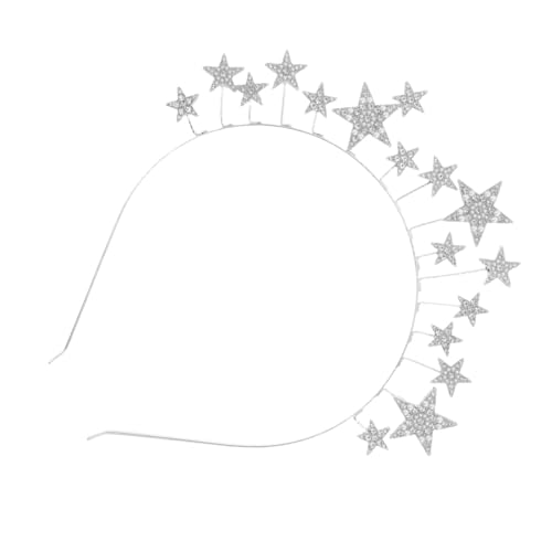 Vaguelly Strass Stern Haarreif Damen Mädchen Festlicher Haarschmuck Fünf zackig Stern Kopfschmuck Zinklegierung Glänzend Party Hochzeit Feier Accessoire von Vaguelly