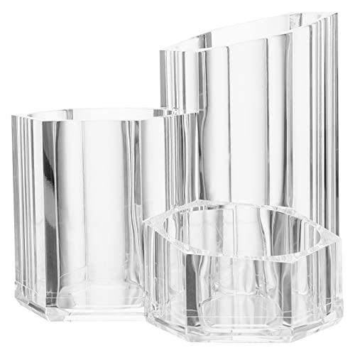 Vaguelly Transparente Make Up Bürsten Aufbewahrungsbox Multifunktionaler Kosmetik Organizer Für Schreibtisch Pinselhalter Und Schminkbox Für Lippenstift Und Kosmetikzubehör von Vaguelly