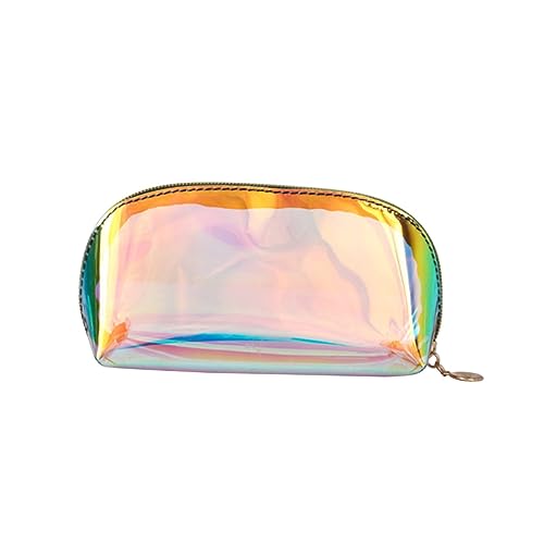 Vaguelly Transparente wasserdichte Kosmetiktasche Kleine PVC Handtasche für Damen Makeup Aufbewahrungstasche Modisch Glänzend Geeignet für Alltag Party Shopping von Vaguelly