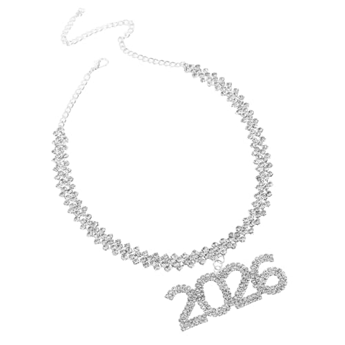 Vaguelly Strass- Mit Anhänger Glänzende Kettenhalskette Für Herren Und Funkelnder Party-schmuck Elegantes Hochzeits-accessoire Kubanische Silberkette Für Abschlussfeiern von Vaguelly