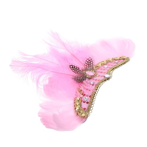 Vaguelly Verstellbares Haarband für Karneval und Party Modisches Federschmuck Haarreif mit Funkelnden Strasssteinen für Damen Mädchen und Teens für Kostüm und Show von Vaguelly