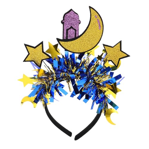 Vaguelly Verstellbares Ramadan Haarband mit Mond und Stern Dekoration Stilvolles Accessoire für Eid Mubarak Party Geeignet für Kopfgrößen Festliche Kopfbedeckung für Feiertage und Events von Vaguelly