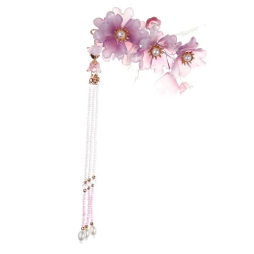 Vaguelly Vintage Chinesische Haarklammern mit Blüten und Tassel Acryl Haarnadeln für Mädchen Retro Haarspangen im Traditionellen Stil Sanft zu Haar Langlebig und Modisch für Festliche von Vaguelly