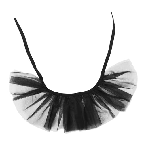 Vaguelly Vintage Clown Rüschenkragen für Frauen Viktorianisches Tüll Halszubehör Dramatisches Kostüm für Theater Auftritte Elegante Clown Ausstattung Schwarz von Vaguelly