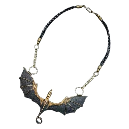 Vaguelly Vintage Gothic Drachen Anhänger aus Leichtem Legierungs und Material Stylische Kette für Damen und Herren Modischer Schmuck für Halloween und Rock Style von Vaguelly