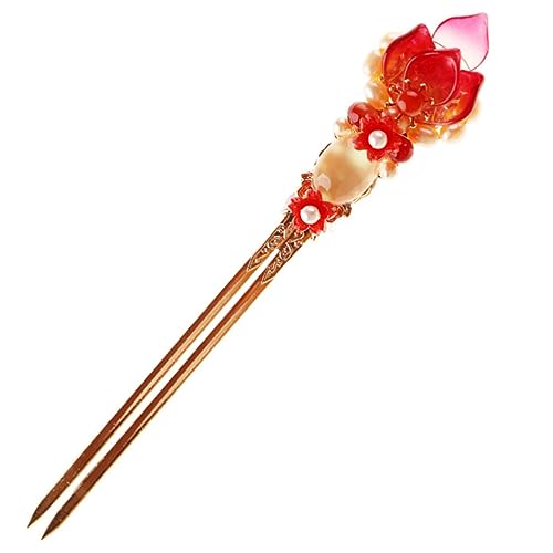 Vaguelly Vintage Haargabel Chinesische Haarnadel Chignon Pin für Damen Retro Haarstab für Hochsteckfrisuren Asiatische Haar Accessoires Dekorative Haarspange mit Design von Vaguelly