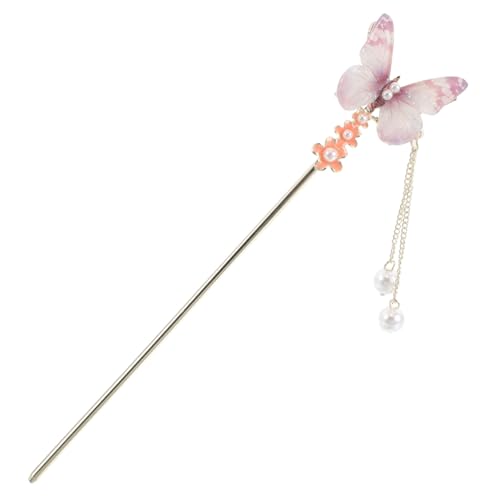 Vaguelly Vintage Haarnadel mit Farbiger Schmetterling tassel Langlebiger und Bequemer Haarschmuck für Frauen Chinesischer Stil Haarnadel für Traditionelle Outfits und Hanfu von Vaguelly