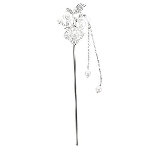 Vaguelly Vintage Haarschmuck Haarstab mit Blumen und Quaste Eleganter Haarschmuck für Frauen und Teenager Handgefertigter Duttstab Klassischer Haar Chopstick für Hochzeit und Alltag von Vaguelly