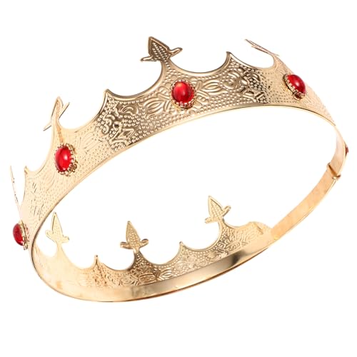 Vaguelly Vintage Herren Krone Strasssteinen Stabile Party Kopfbedeckung für Fasching Karneval und Cosplay Königliches Diadem für Männer Robust und Dekorativ von Vaguelly