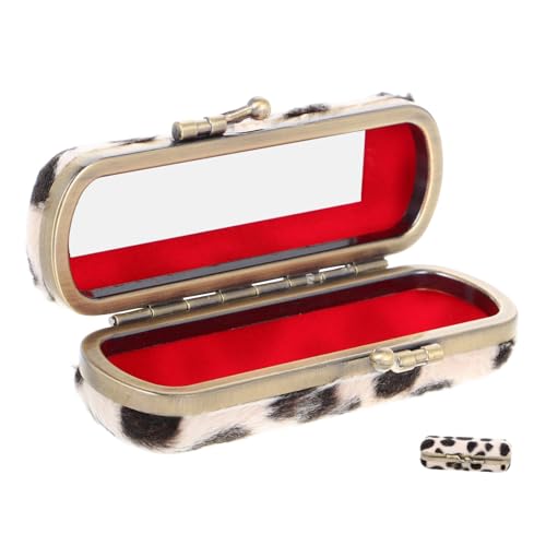 Vaguelly Lippenstiftbox Mit Spiegel Kompakter Lippenstifthalter Für Damen Aufbewahrungsbox Für Lippenstifte Lipgloss Und Balsam Travel Makeup Organizer Retro Design Etui Für Schminktisch Un von Vaguelly
