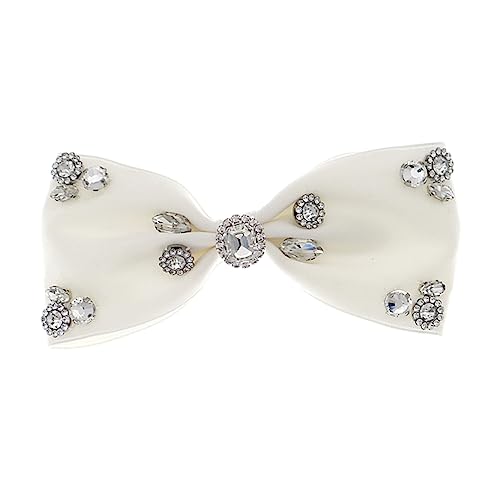 Vaguelly Wasserdichter Haarschmuck Damen Wasserstrahl Haarnadel Schleifen Haarklammer Ponytail Hair Bow Clip für Hochzeit Party Alltag Weiß von Vaguelly