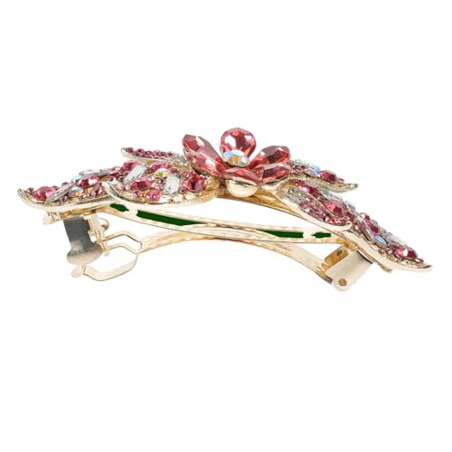 Vaguelly Wasserdichter Metall Haarclip mit Funkelnden Strasssteinen Rutschfester Federclip Blütenform Damen Haarschmuck für Partys Hochzeiten und Alltag von Vaguelly