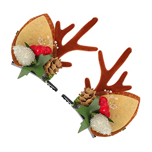 Vaguelly Weihnachtliche Haarklammern Langlebige Leichte Hirschgeweih Haarschmuck Accessoires für Damen Kreative Attraktive Clips für Weihnachten Partys Cosplay und Festlichkeiten von Vaguelly