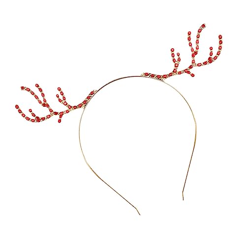 Vaguelly Weihnachtliches Geweih Haarreif mit Funkelnden Strasssteinen Legierung Universelle Hautfreundlich Modisches Accessoire für Damen und Mädchen Weihnachtsfeier von Vaguelly