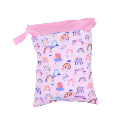 Vaguelly Windelbeutel Windelorganisator daiper Tasche wasserdichte Beutel nasse Taschen für einfache Wickeltasche Windelspeicher Windel Aufbewahrungstasche Windeltasche Pul Rosa von Vaguelly
