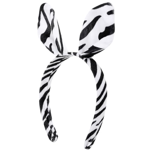 Vaguelly Zebra Haarband Tierohren Stirnband Halloween Party Kostüm Accessoires Cosplay Haarband Für Erwachsene Plüsch Kopfbedeckung Haarreif Party Requisit von Vaguelly