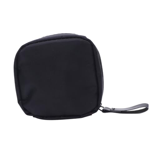Vaguelly wasserdichte Mini Kosmetiktasche Schwarz mit Rotem Innenfutter Kompakte Make up Tasche für Reisen Multifunktionaler Kulturbeutel Tragbare Aufbewahrung für Damen und Business von Vaguelly