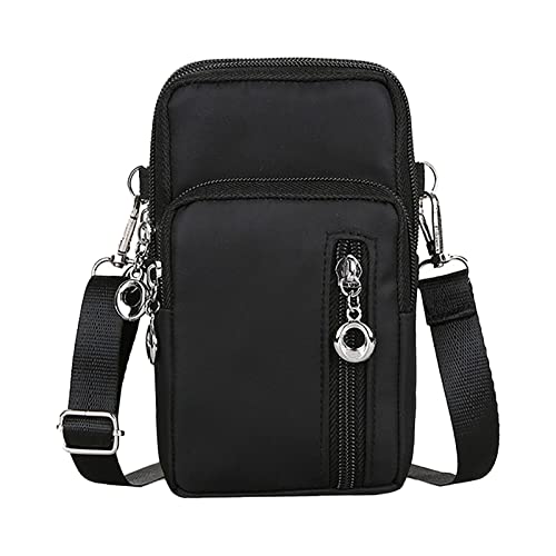 Canvas Taschen Damen Blau Damen Crossbody Bag Korean Hanging Neck Handytasche Wrist Wallet Handytasche Hand Taschen Für Schwarz (Black, One Size) von VaiKanhai