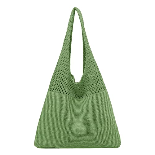 Kosmetik Taschen Klein Damen Frühjahr/Sommer Retro hohl gestrickte Handheld One Shoulder Weste Tasche Geld Taschen Kellnerbörse (Green, One Size) von VaiKanhai