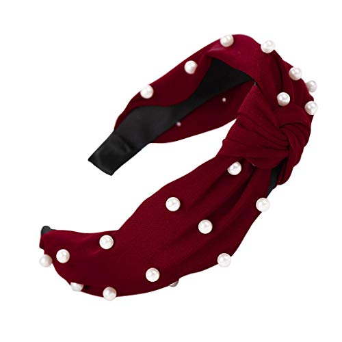 Seite Zubehör Haarbandknoten Leopard-Frauen-Bogen Bandbreite Kopfschmuck Haarreif Frottee Stirnband Rot (Z jsjm08282-Red, One Size) von VaiKanhai