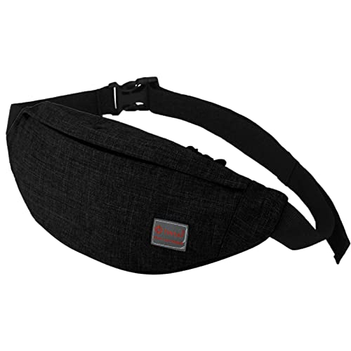 Taschen Set Für Damen Schwarz mit Reißverschluss, verstellbare Taille, Sport-Gürteltasche, Umhängetasche (Black, One Size) von VaiKanhai