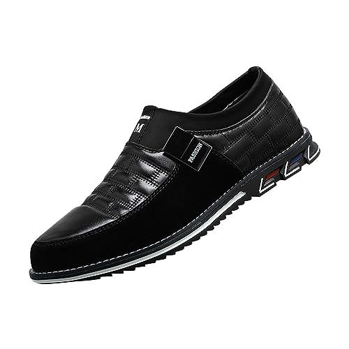 VaiKanhai Halbschuhe Herren Leder Herren-Schuhe in Übergröße, modischer Stil, atmungsaktiv, bequem, Business-Slip-on-Schuhe für Arbeit, Freizeit, Lederschuhe in Hit-Farbe Schuhe Turnschuhe Herren von VaiKanhai