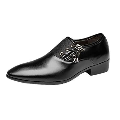 VaiKanhai Halbschuhe Herren Schwarz Business-Kleidung für Herren, Freizeitschuhe, britische, Spitze, einfarbige Lederschuhe zum Schnüren Herren Schuhe Elegant von VaiKanhai
