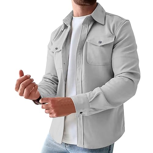 VaiKanhai Herren Jeanshemd Herren Langarm Slim Fit Weiß Hemden Herren Baumwolle Hemd Herren Langarm Schwarz BüGelfrei Hemden Herren Langarm Schwarz Leinenhemd Herren Langarm Gestreift L XL XXL von VaiKanhai