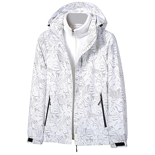 VaiKanhai Herren Skijacke 2 in 1 Winter | Wasserdicht Outdoorjacke Winddicht Softshelljacke mit Innen Teddyfutter Sportjacke Männer mit Taschen Revers Übergangsjacke M L XL XXL 3XL 4XL 5XL von VaiKanhai