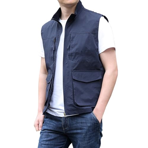 VaiKanhai Herren Sommer Outdoor Weste Männer Anglerweste Freizeit Jagd Trekking Wander Angler Camping Safari Weste Ärmellos vielen praktischen Taschen Freizeitweste Funktionsweste von VaiKanhai