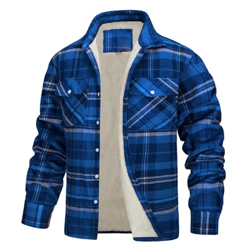 VaiKanhai Herren Thermohemd Flanellhemd Winterjacke | Fleecefutter schützendem Innenfutter Holzfällerhemd Arbeitshemd Atmungsaktiv Warm Gefüttert Winterjacke 5XL von VaiKanhai