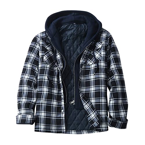 VaiKanhai Holzfällerjacke Herren Holzfällerhemd | Langarm mit Kapuzen Herbst Kapuzenjacke Thermojacke mit Innen Karojacke Herren Outdoorjacke Mode Freizeitjacke S M L XL XXL 3XL 4XL 5XL von VaiKanhai