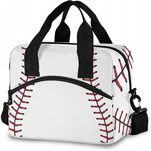 VaiKanhai Kinderwagen Taschen Organizer Eine Umhängetasche Outdoor-Freizeittasche Picknicktasche Wärmeisolierungstasche Lunchtasche Baseball-Aufdruck Zwei Taschen Damen Gelb (White, One Size) von VaiKanhai