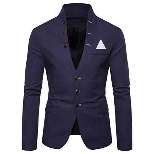 VaiKanhai Sakko Herren Sportlich Business Blazerjacke Sakkos Anzug Jacke Hose Pailletten Sakko Elegant Stehkragen Anzug Jacket Trachtenanzug Anzüge Elegant Formelle Anzugjacke von VaiKanhai