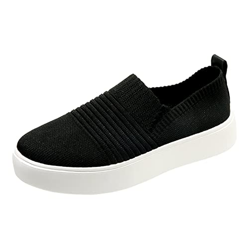 VaiKanhai Slip-On-Loafer für Herren, Atmungsaktive Schuhe Mode Freizeitschuhe Walkingschuhe Freizeit Atmungsaktive Fitness Laufschuhe Sportschuhe Sport Segeltuchschuhe (Z 0925 F-Black, 37) von VaiKanhai