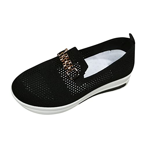 VaiKanhai Sneaker Damen, Sportschuhe Sportlich Slip-on-Walking-Schuhe Wanderschuhe Casual Comfort Comfort Outdoorschuhe Stoffschuhe Elegante Sportschuhe Sneaker Low-Top Schuhe (Z jsjm08283-Black, 38) von VaiKanhai