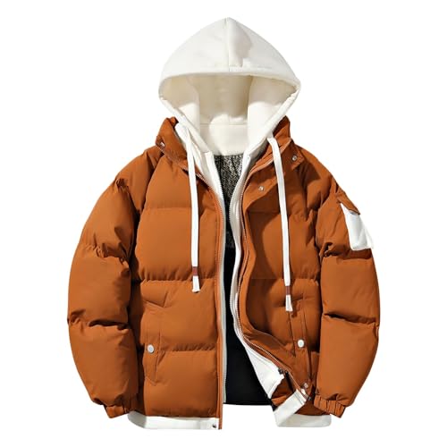 VaiKanhai Winterjacke Jacke Winter Steppjacke Warm Bomberjacke Hooded Plüsch Verdickt Thermojacke Baumwolle Wintermantel Winddicht Daunenjacke Leichte Jacket Outdoor Sportlich Skijacke von VaiKanhai