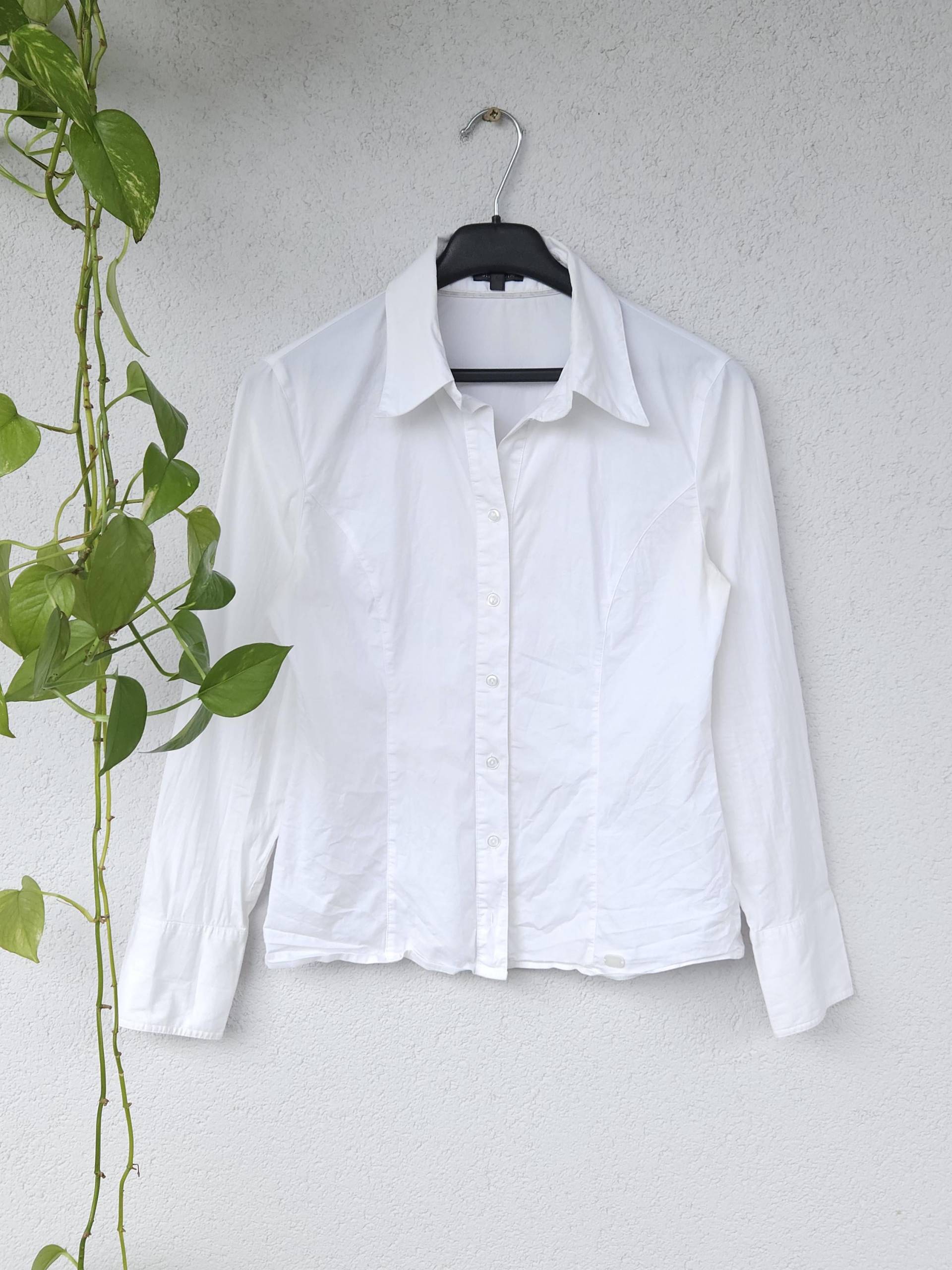 Casual Weiße Bluse Langarm Von Streetone - Damen Größe 38 | M Sommer Hemd Shirt Zum Überziehen von VaiaVintage