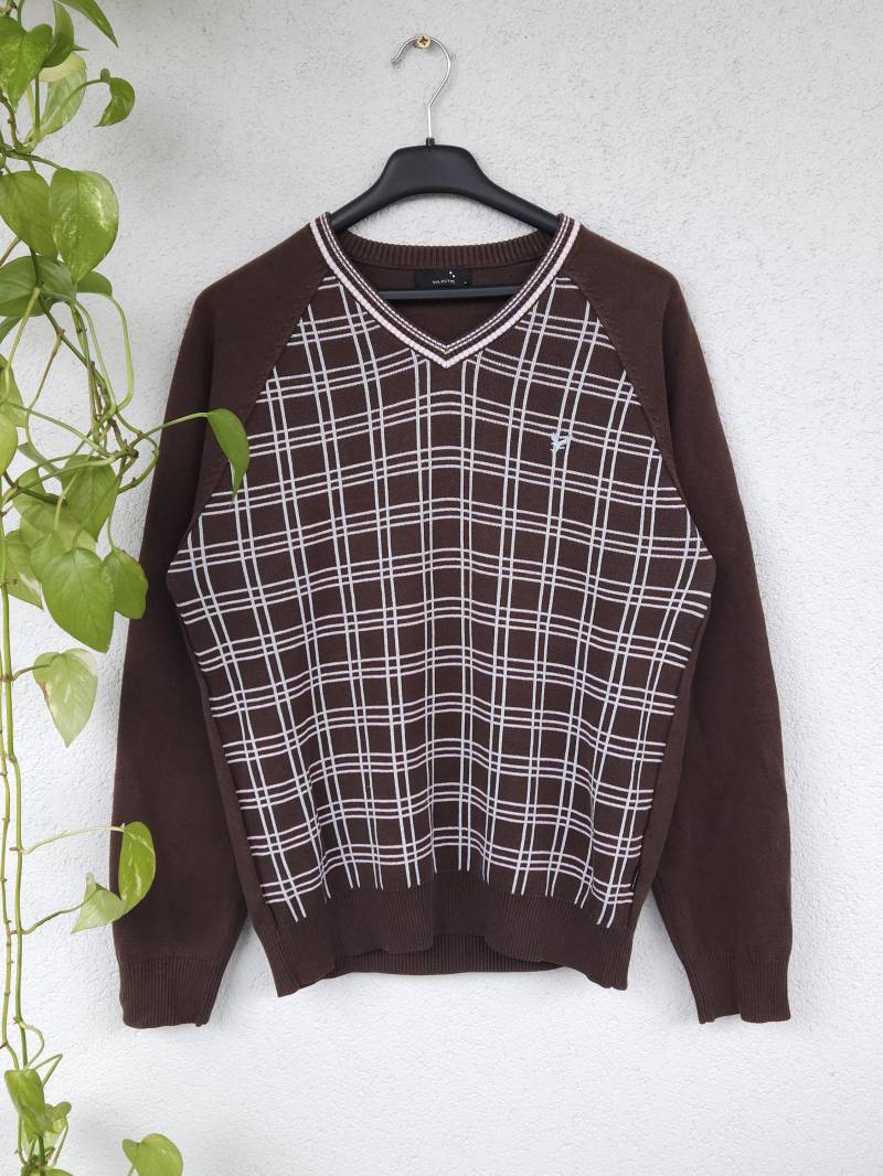 Vintage 90Er Pullover Kariert Von Selected Crewneck Sweater Gr. Xl Braun Retro Style Vintage 90Er Pullover Kariert Von Selected Crewneck Sweater Gr. Xl Braun Retro Style von VaiaVintage