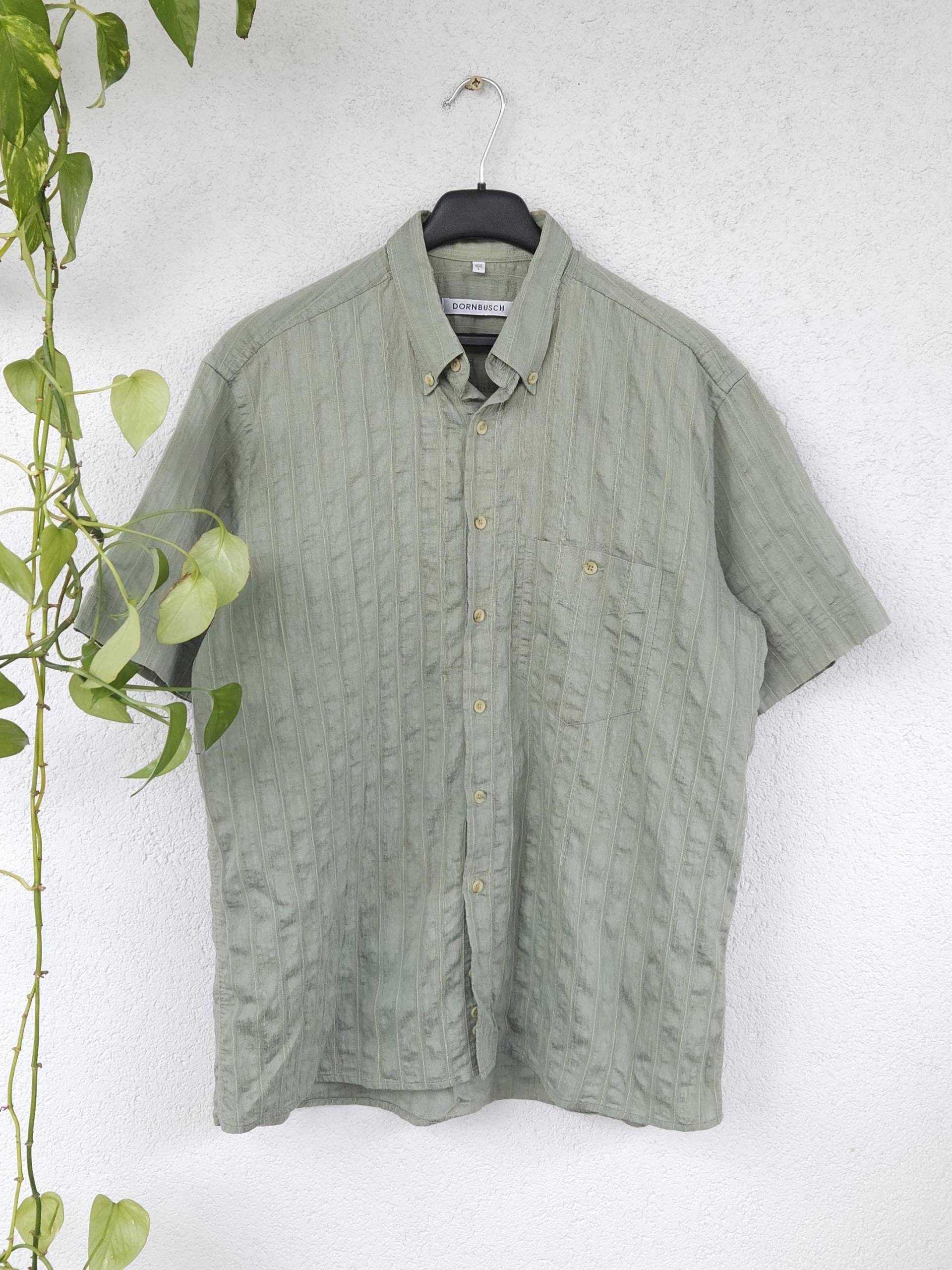 Vintage 90Er Strukturiertes Hemd Von Dornbusch - Kurzarm Herren Größe L Khaki Luftig Leichtes Sommer Shirt Viskose Baumwolle Vintage 90Er Strukturiertes Hemd Von Dornbusch - Kurzarm Herren Größe L Khaki Luftig Leichtes Sommer Shirt Viskose Baumwolle von VaiaVintage