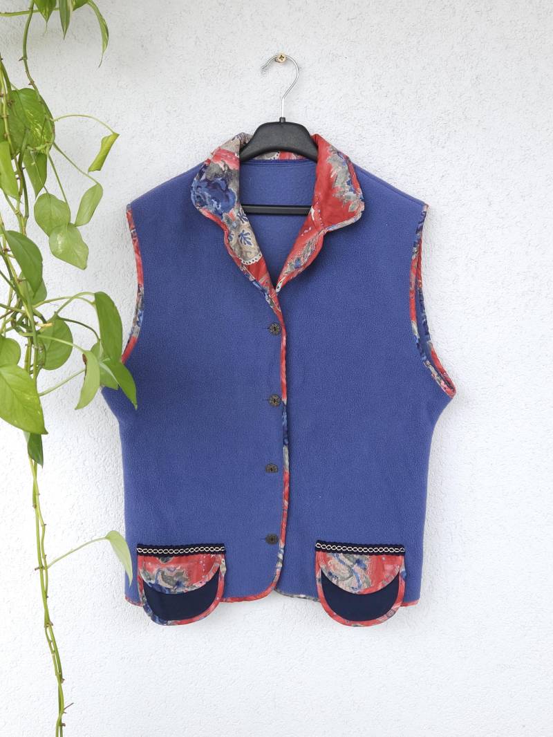 Vintage 90Er Weste Landhausstil Ärmellose Jacke Von Peppino Mit Taschen Damen Gr. L Ärmellos Retro von VaiaVintage