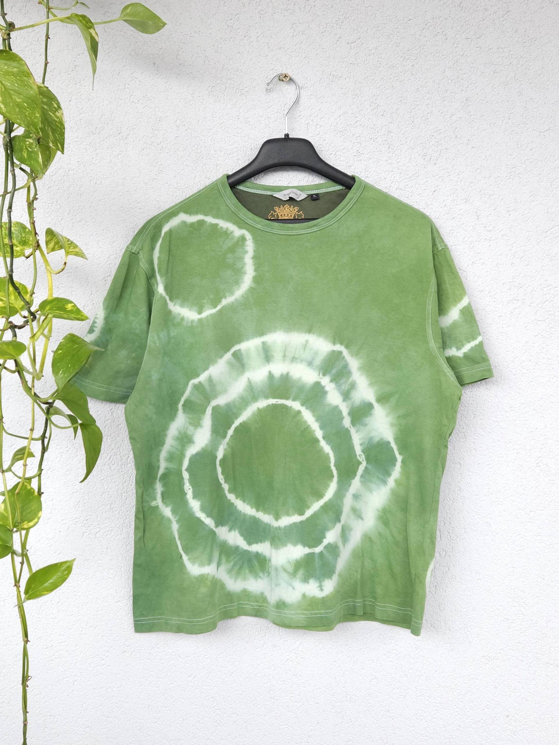 Vintage Batik Tie Dye T-Shirt Von Angelo Litrico - Herren Größe Xl Grüens Baumwoll Shirt Boho Hippie von VaiaVintage