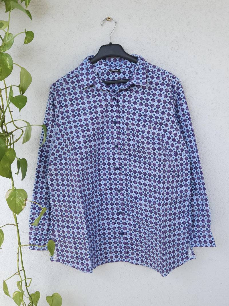 Vintage Boho Hemd Walbusch Langarmhemd Long Sleeve Shirt Gr. 46 | xxl Hellblau Baumwollhemd 90S Retro von VaiaVintage
