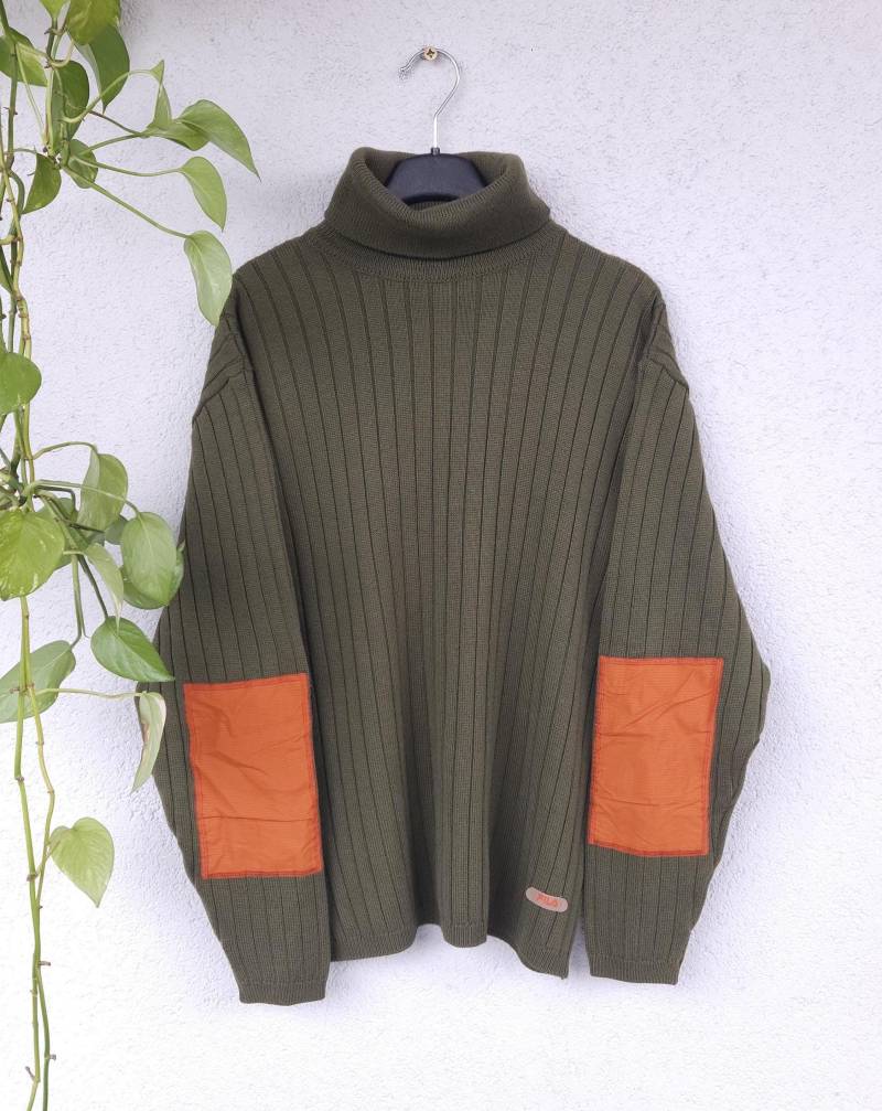 Vintage Fila Rollkragenpullover Grüner Strickpullover Sweater Gr. L Pulli Retro Style 90S von VaiaVintage