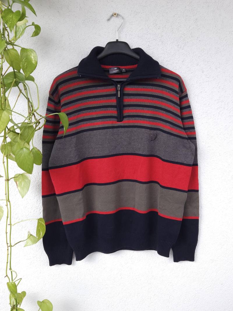 Vintage Pullover Hs Strickpullover Sweater Gr. Xl Troyer Pulli Retro Streifen Pattern 90S Stil Vintage Pullover Hs Strickpullover Sweater Gr. Xl Troyer Pulli Retro Streifen Pattern 90S Stil von VaiaVintage