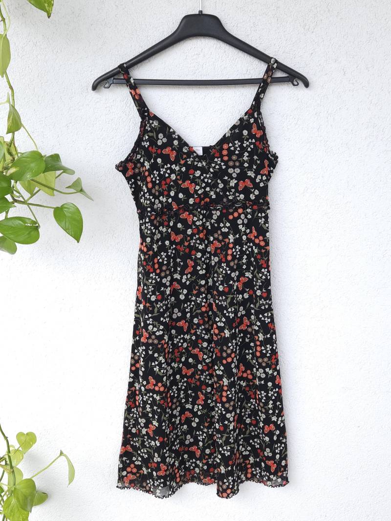 Vintage Y2K Süßes Blümchen Kleid Von Esprit - Damen Größe S Lufitg Mit Mesh Und Unterkleid von VaiaVintage