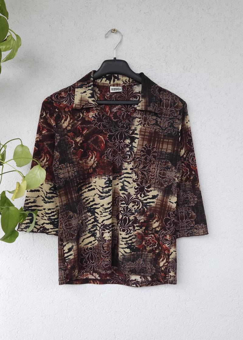 Y2K Top Süßes Shirt Langarm Vintage Top Yessica Mit Schnürrung Gr. L Sweatshirt Edgy Cute 80S 90S von VaiaVintage