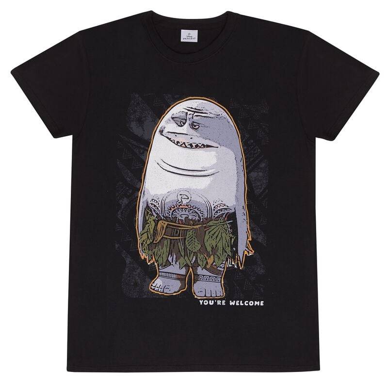 Vaiana - Disney T-Shirt - Moana 2 - Maui Shark - You're Welcome - S bis L - für Männer - Größe L - schwarz  - Lizenzierter Fanartikel von Vaiana